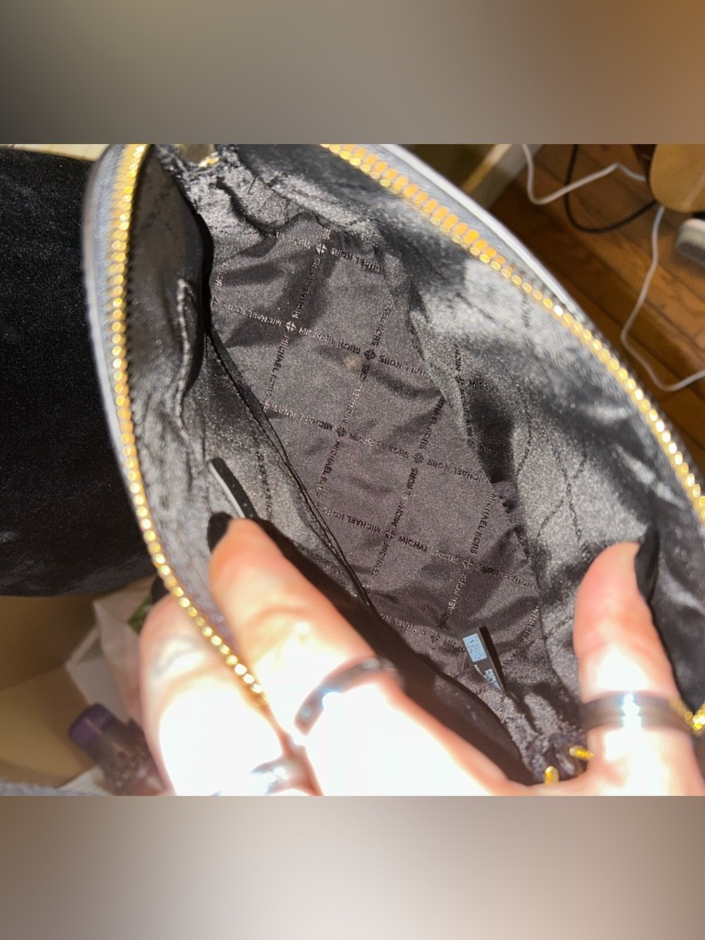 Michael Kors Black Dome Crossbody with Logo Webbing Strap - Picture 8 of 15
